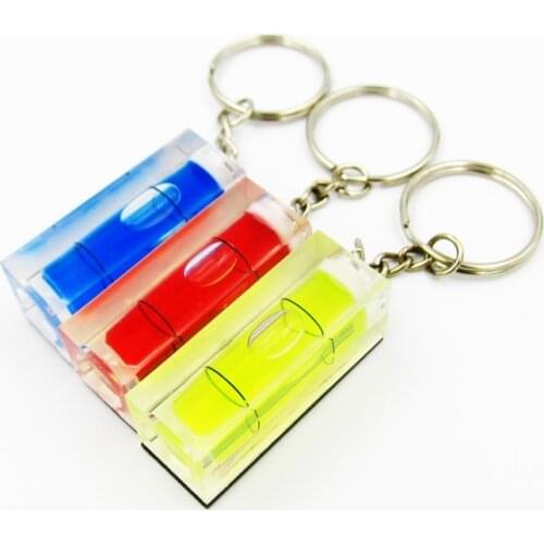 QASE New PMMA Acrylic Shell Magnetic Keychain Bubble Spirit Level TV Rack Inclinometer 15*15*40mm 1 Piece