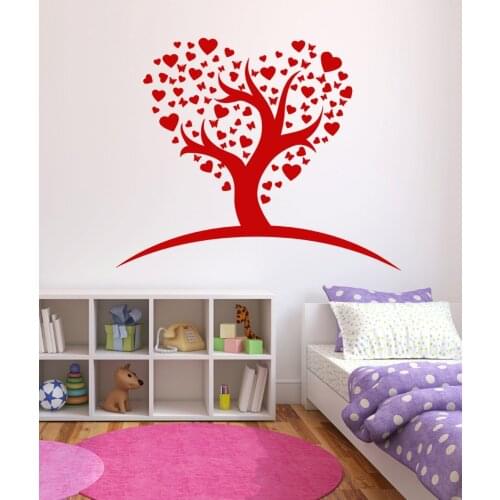 Romantic Love Tree Butterfly Wall Stickers Removable Vinyl Wall Decals Girls Bedroom 2017 New Design Wall Sticker Tree ZA084