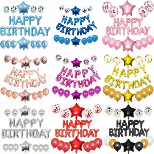 Happy Birthday Letter Baloons Decor Air Balls Globos Birthday Baby Shower Boy Girl Party Decorations Supplies Kids Toy