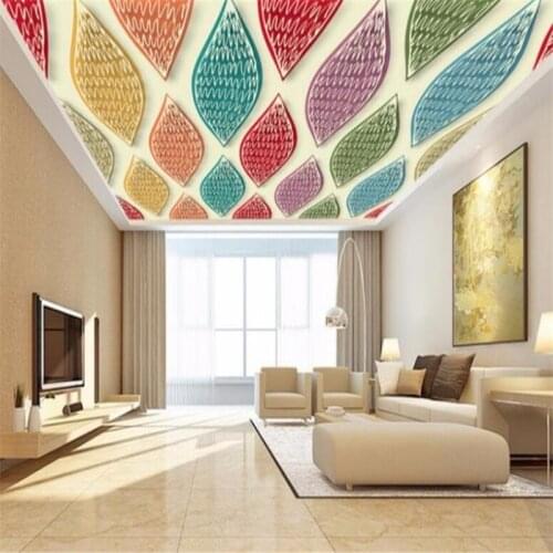 Wellyu Custom Wallpaper 3d Photo Murals Vector Art Abstract Leaves Three-dimensional Zenith Mural wallpaper papel de parede обои
