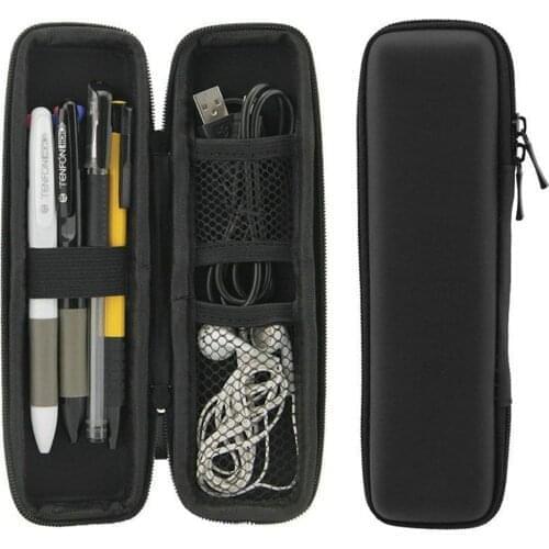 1PC Black Pencil Holder EVA Hard Shell Stylus Earphone Pouch Stationery Cover Box Makeup Storage Bag Pen Case