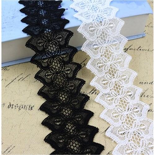 1 Yard Width 7.5cm Milk Silk Embroidered Hollow Lace Fabric African Lace Trim Latest Lace Ribbon Wedding Applique Clothes Decor
