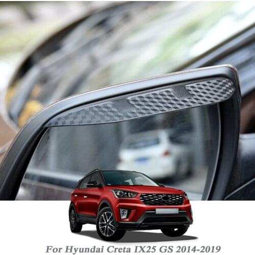2PCS Car Rearview Mirror Rain Eyebrow Auto Shield Snow Guard Sun Side Visor Shade Protector For Hyundai Creta IX25 GS 2014-2019