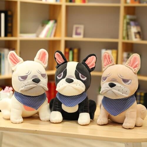 25cm Stuffed Simulation French Bulldog Lovely Cotton Cute Doll Toy Plush Animal Toy Children Kids Birthday Christmas Gifts