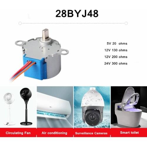 28BYJ48 Micro Reduction Gear Stepper Motor 5V 12V 24V Smart Home Toilet Motor 20 OHMS 300 OHMS