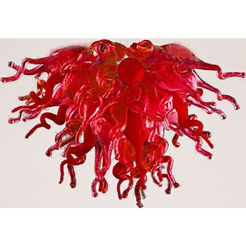 Promotion Free Shipping UL/CE 110v/220v LED Red Murano Chandelier Modern Lamps