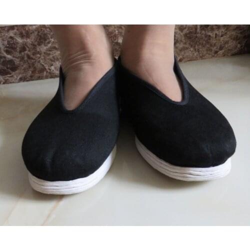 Handmade tai chi black Shaolin monks kung fu shoes Buddhist martial arts exercise shoes comfortable