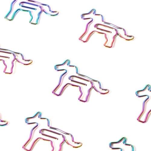 Colorful Paper Clip Pony Modeling Paper Clip Cartoon Pin Decoration Bookmark horse Paperclips Clips Para Papel Office Supplies
