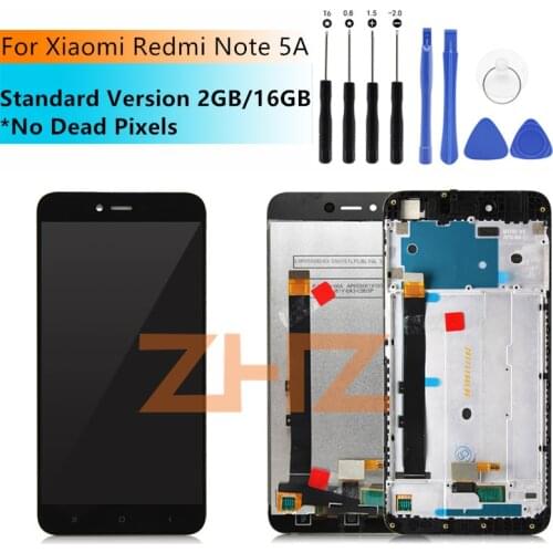 5.5" 720x1280 IPS Display For XIAOMI Redmi Note 5A LCD Standard Touch Screen With Frame for Redmi Y1 Lite 2GB/16GB repair parts
