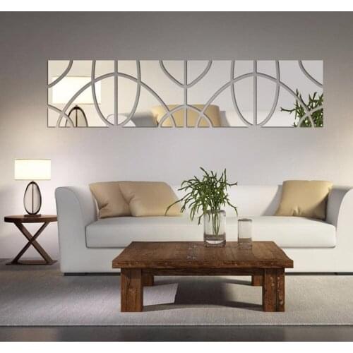 Elliptical Geometry 3D Wall Stickers Living Room TV Backdrop DIY Art Wall Decor Home Entrance Acrylic Mirror Wall Stickers Decor