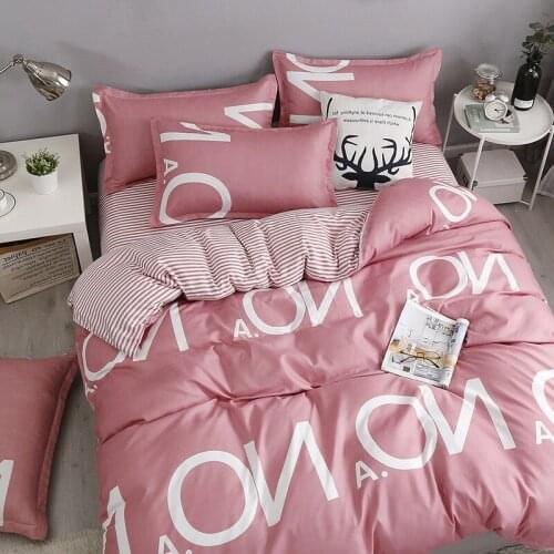 Hot sale high quality double bed sanded quilt cover sheet pillowcase four piece set
