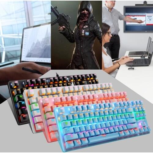 K550 Mechanical USB Wired Keyboard 87 Keys Gamer RGB Keyboards For PC Colorful LED Illuminated Backlit Gaming Keyboard