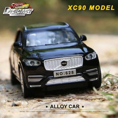 Diecast 1:32 Scale Metal Car Model VOlVQ XC90, Boys/Kids Toys With 6 Openable Doors/Pull Back Function/Music/Gift Box