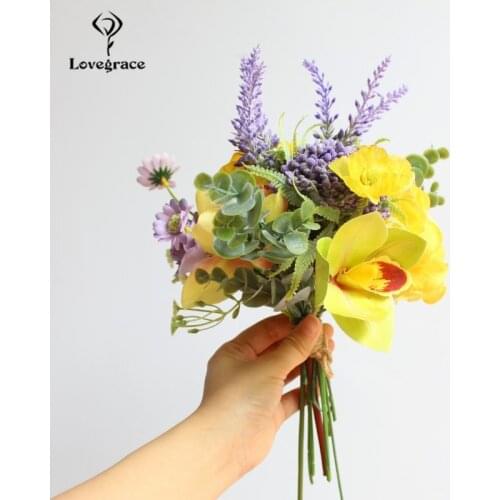 Lovegrace Silk Roses Wedding Bouquet Wedding Flowers Bridal Bouquets Artificial Flower Bridesmaids Accessories Wedding Bouquets