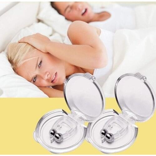 Magnetic Anti Snore Stop Snoring Nose Clip Nasal Dilator Sleep Tray Sleeping Aid Breathing Apnea Guard