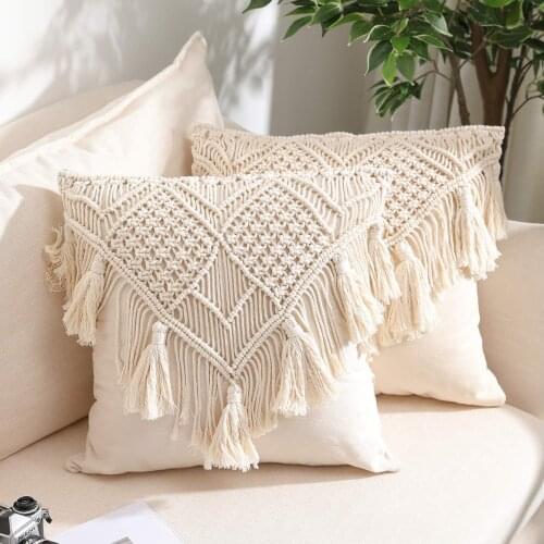 Throw Pillowcases Lace Pillows Bohemian Style Sofa Beds Car Home Decoration Square Pillowcases and Tassel Cushion