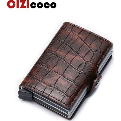 New Card Holder RFID Blocking Aluminium Business ID Credit Card holder Men Slim Double Case Wallet Purse