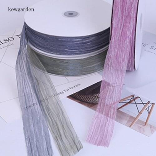 Wholesale Wrinkle Gauze Snow Voile Ribbons 38mm 1.5" Handmade Tape DIY Lace Flower Bowknot Accessories Packing Webbing 25Yards