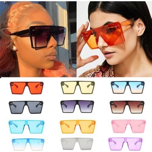 Wholesale Sunglasses Bulk Sexy Rimless Oversized Square Sun Glasses Female Black Gradient Women Men Shades Street Eyewear