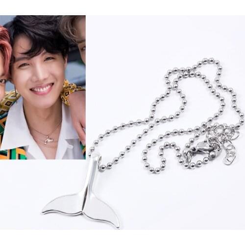KPOP Necklace Bangtan Boys Jhope Beads Chain Choker Necklace Men Women Dolphin Tail Jewelry Collier Korean Design Accessory