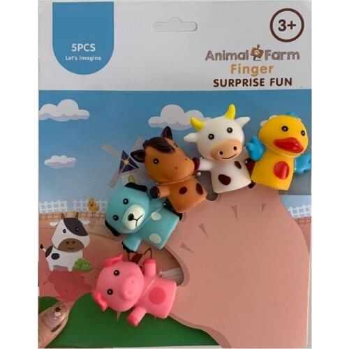 Finger Puppets for Children and Babies 5 Farm Animals Doll Set Toy