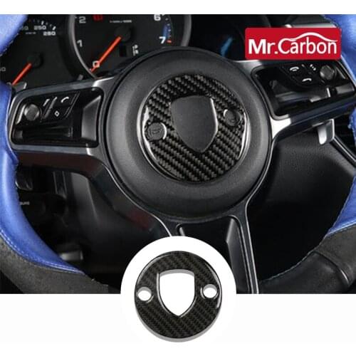 Steering Wheel Panel Carbon Fiber Sticker For Porsche 2017 New Macan Panamera Cayenne 718 Car Styling Interior Accessories