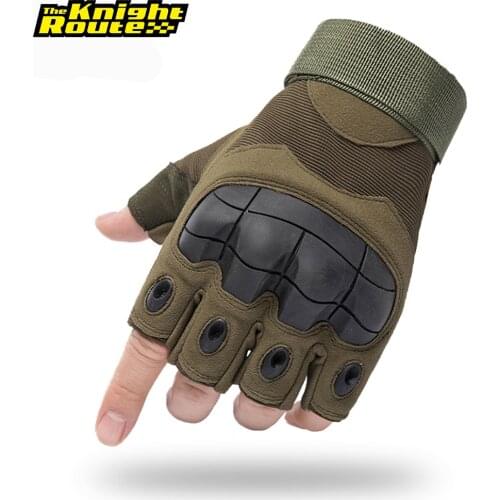 Army Green Summer Motorcycle Gloves Fingerless Motocross Motorbike Moto Gloves Military Tactical Riding Half Finger Gloves