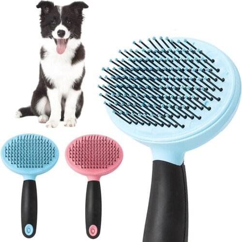 Pet Hair Removal Comb Self Cleaning Brush Professional Grooming Comb Pet Fur Shedding Dematting Brush Dog Cat Hair Remover