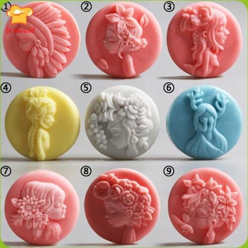 Forest Girl Silicone Mould Mousse Ice Cream Chocolate Cake Baking Moulds Handmade Round DIY Soap Plaster Candle Molds