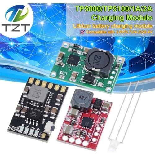TP5100 charging management power supply module board TP5000 1A 2A compatible with 4.2V 8.4V single and double lithium batteries