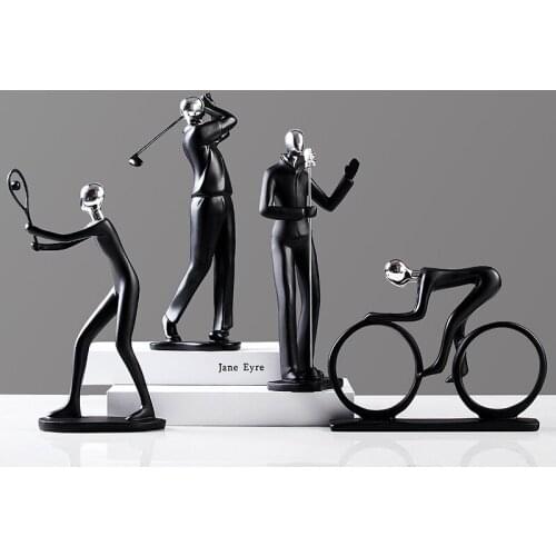 Bicycle Statue Champion Cyclist Sculpture Figurine Resin Modern Abstract Art Athlete Bicycler Home Decor Sports competition