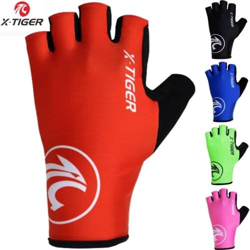 X-Tiger Cycling Gloves Half Finger Sports Racing Bicycle BMX Mittens Women Men Summer Road Bike Gloves MTB Luva Guantes Ciclismo