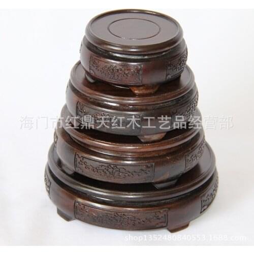 Top grade wood crafts wood carving of a black Azusa four home base jade circular base