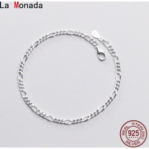 La Monada Fine Silver 925 Jewelry Bracelet Female Woman Geometry Wave Chain Minimalist Bracelets For Women Silver 925 Sterling