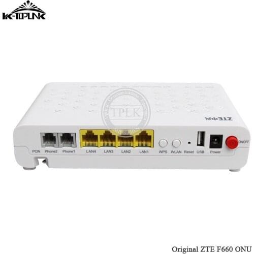 10pcs ZTE ZXA10 F660 GPON ONU ONT 4LAN + 2 Voice + WIFI+USB GPON English version