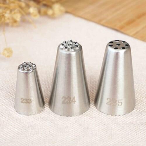 #233 #234 #235 Multi-Open Nozzle Icing Tip Stainless Steel Piping Nozzles Cup Cake Decorating Cream Mouth For Grass Mont Blans