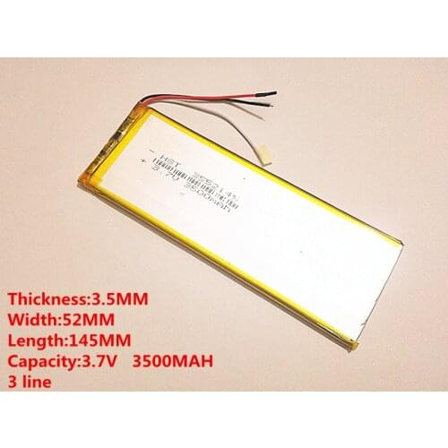 3.7V 3500mAh 3552145 Polymer Lithium Li-Po Rechargeable Battery For MP5 GPS DVD E-book Tablet PC mobile phone video game