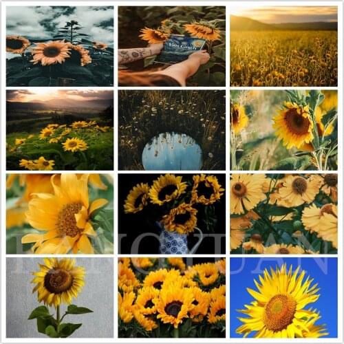 5D Diamond Painting SunFlower Cross Stitch Full Square Diamond Embroidery Oil Flowers Rhinestone Mosaic Home Decoration