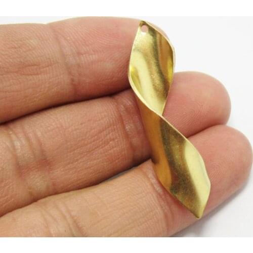 Brass charms 41.6x10mm Warp Raw brass earrings findings -6pcs R622