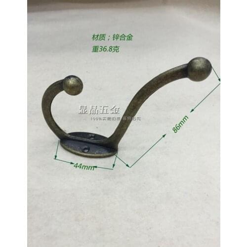 86*44mm Coathook Black clothes hanging hook Single hook Antique Furniture Hardware hook up Furniture Hook wholesale