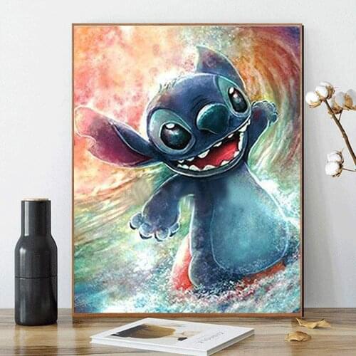 5D Diamond Painting Disney Lilo and Stitch Paint Diamond Embroidery Reflection Pictures Of Rhinestones Mosaic Home Decor