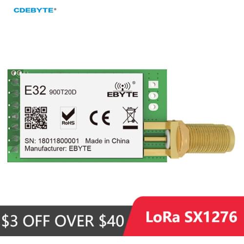 Ebyte E32-915T20D LoRa SX1276 915MHz 20dBm 100mW Wireless RF Module IoT UART Transmitter and Receiver