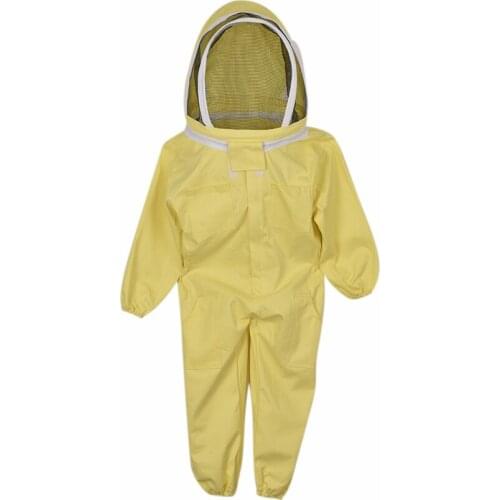 Childrens Bee suit, breathable clothing, anti-bee clothing, protect farm visitors, yellow jumpsuit anti-bee clothing with hat