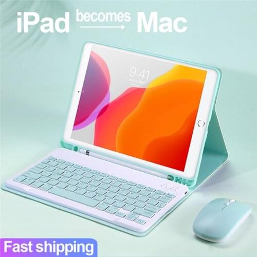 For iPad 9.7 2017 2018 5th 6th Generation Bluetooth Keyboard Mouse Case for iPad Air 1 2 Pro 9.7 Touchpad keyboard Case Cover