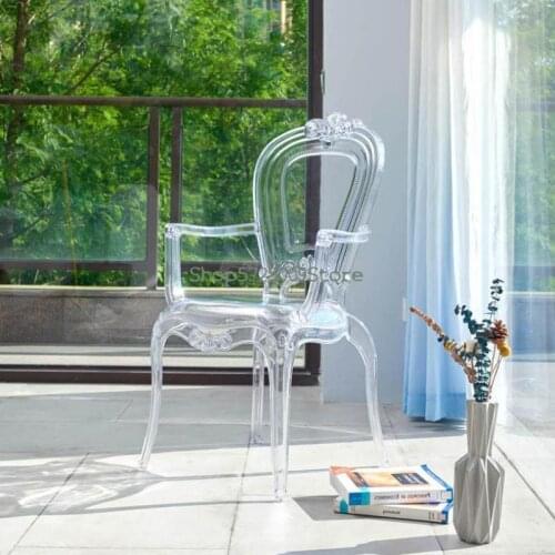 French acrylic transparent crystal chair dressing table back chair palace style ghost stool net red light luxury makeup chair