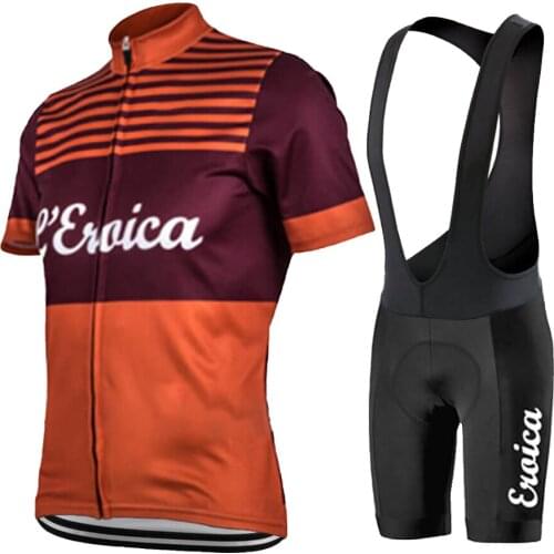 Classical Pro Team Retro Cycling Jersey Set Men Summer Short Sleeve Red Road Racing Bicycle Clothes MTB Bike Clothing Shirts