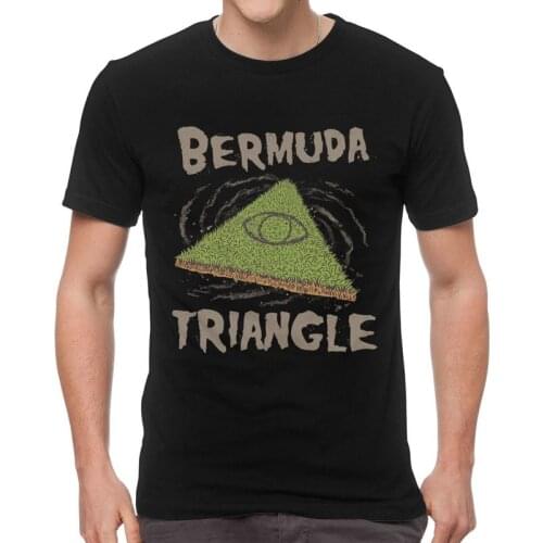 Mens Bermuda Triangle T-Shirt Novelty Devils Eye Tshirt Short Sleeve Unique T Shirt Homme Cotton Tee Tops Merch
