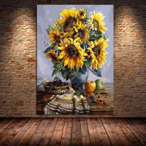 Yellow Sunflowers Oil Canvas Painting Art Posters Wall Prints As A Gift Art Pictures for Living Room Bedroom Home Decor Cuadros