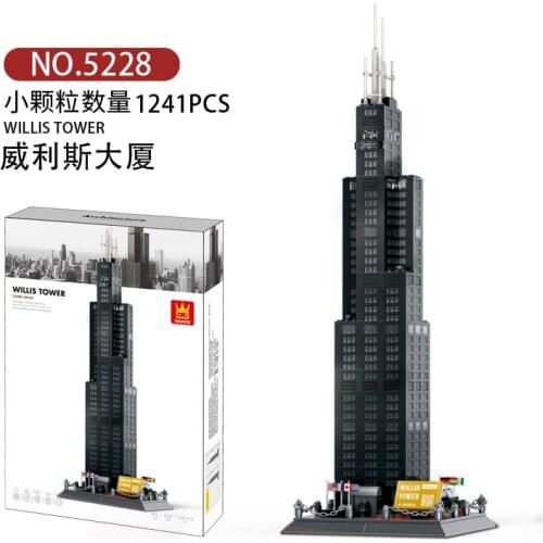 Wange Blocks Architecture Landmark Willis Tower Building Bricks Juguetes Kids History Educational Toys for Children Gifts 5228