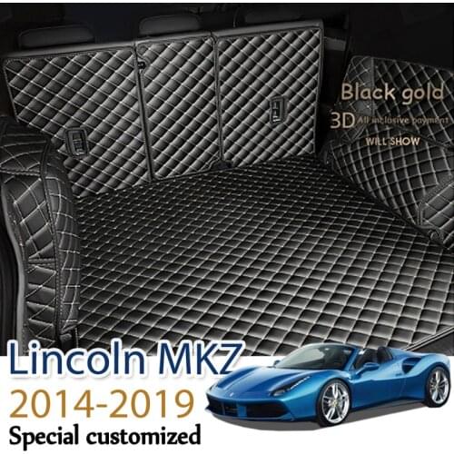 Custom Leather Car Trunk Mats For Lincoln MKZ 2014-2019 Rear Trunk Floor Mat Tray Carpet Mud